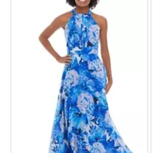 Eliza J Women's Sleeveless Halter Neck Floral Maxi Dress